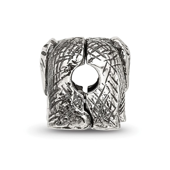 925 Sterling Silver Reflections Antiqued Elephant Charm Clip Bead - Picture 2 of 7